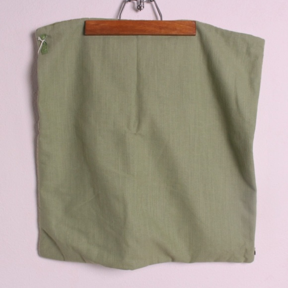 NWT Celerie Kemble Green Gold Beaded Leaf Pillow - Picture 4 of 4